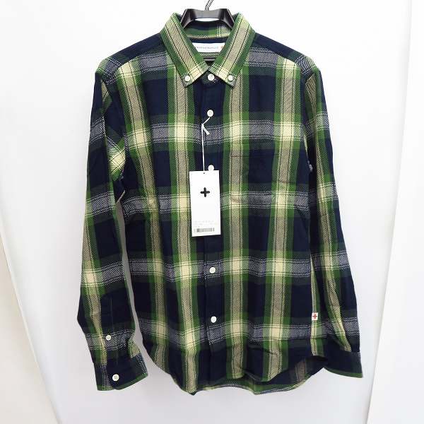 実際に弊社で買取させて頂いたHEAD PORTER PLUS/ヘッドポータープラス INDIGO CHECK SHIRT/長袖チェックシャツ L