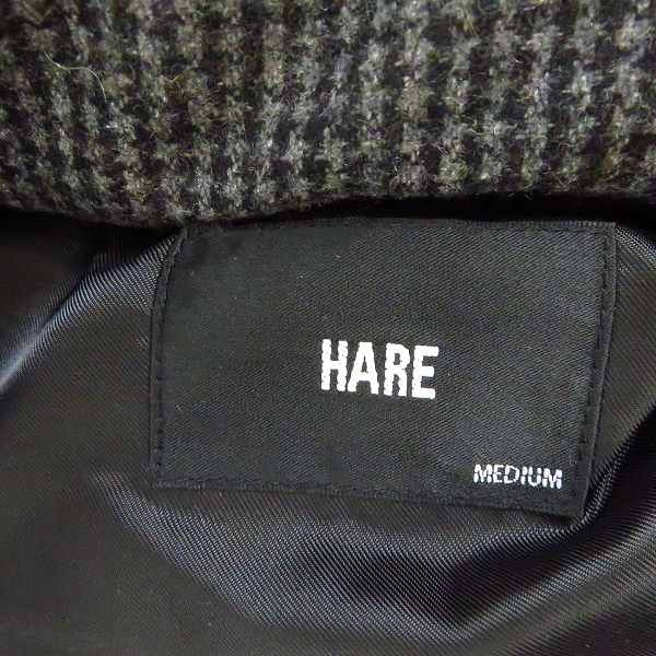 実際に弊社で買取させて頂いたHARE/ハレ フーディーダウンジャケット 千鳥格子柄/Mの画像 2枚目