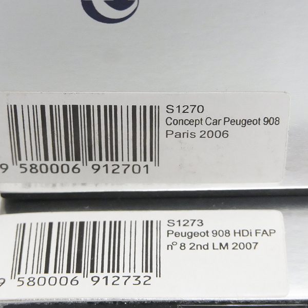 実際に弊社で買取させて頂いたSpark/スパーク 1/43 Peugeot/プジョー908 HDi FAP n°8 2 LM 2007/Concept car 908/ #8 #908 ミニカー 2点セットの画像 7枚目