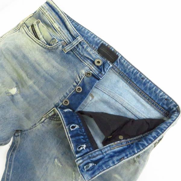 実際に弊社で買取させて頂いたDIESEL BLACK GOLD/ディーゼルブラックゴールド ボタンフライ クラッシュ加工 デニムパンツ/30の画像 2枚目