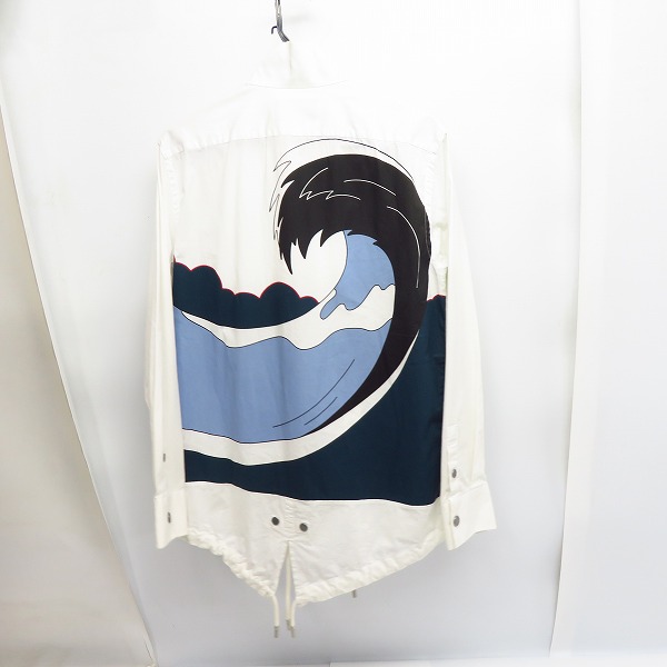 実際に弊社で買取させて頂いたDIESEL BLACK GOLD/ディーゼルブラックゴールド バックプリント 長袖シャツ ホワイト/46の画像 1枚目