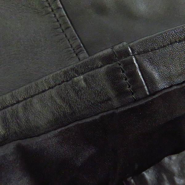 実際に弊社で買取させて頂いたAKM Contemporary/エイケイエムコンテンポラリー シープスキン シングルライダース/Mの画像 6枚目