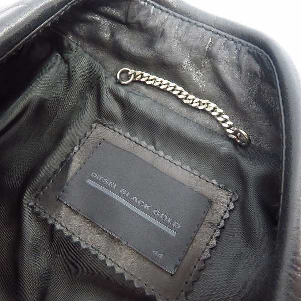 実際に弊社で買取させて頂いたDIESEL BLACK GOLD/ディーゼルブラックゴールド カウレザー ダブルライダース/44の画像 2枚目