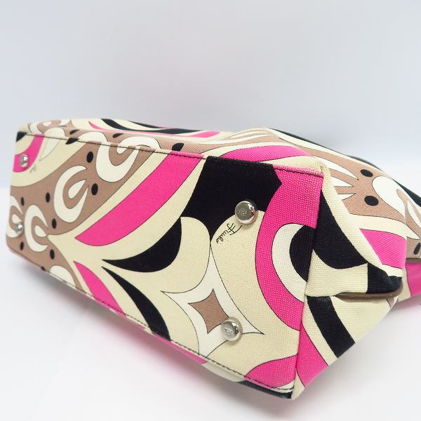実際に弊社で買取させて頂いたEMILIO PUCCI/エミリオ・プッチ レザー切替 総柄トートバッグの画像 2枚目