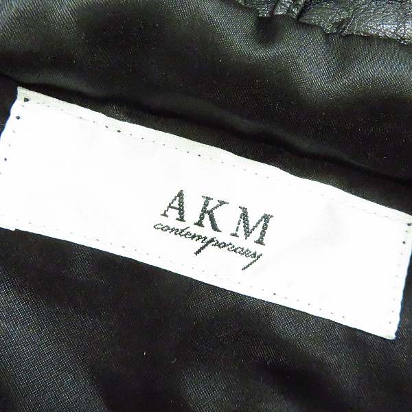 実際に弊社で買取させて頂いたAKM Contemporary/エイケイエムコンテンポラリー シープスキン シングルライダース/Mの画像 2枚目