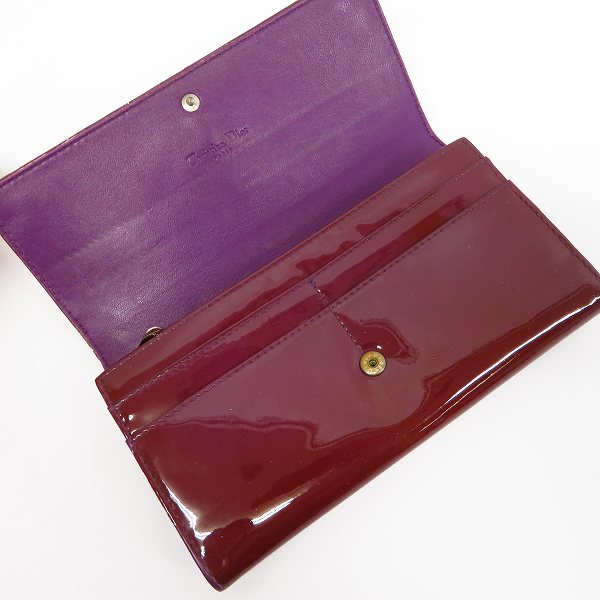 実際に弊社で買取させて頂いた【難有り】Christian Dior/クリスチャン・ディオール ロゴプレート エナメル 二つ折り長財布の画像 3枚目