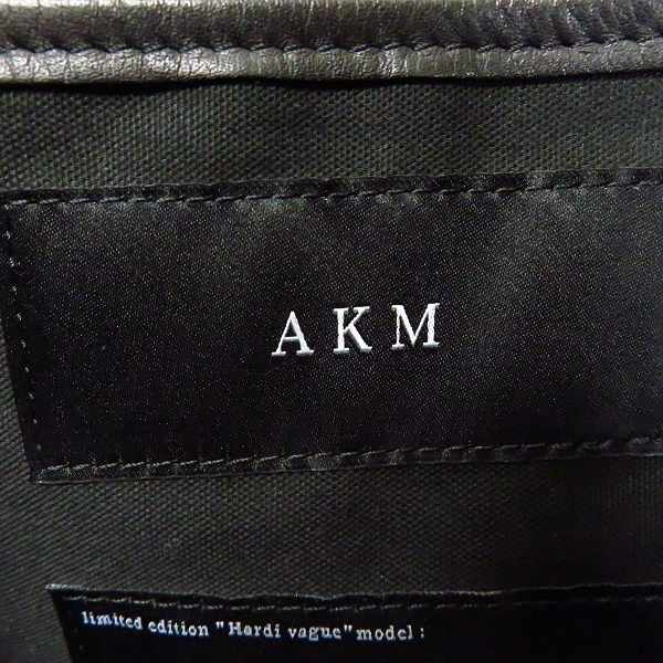 実際に弊社で買取させて頂いたAKM/エーケーエム HardiVague カウレザートートバッグ ブラックの画像 4枚目