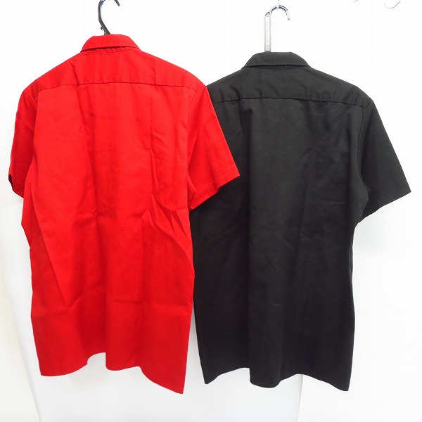 実際に弊社で買取させて頂いたDickies/ディッキーズ 半袖ワークシャツ レッド/ブラック RN20697 2点セット/Lの画像 1枚目