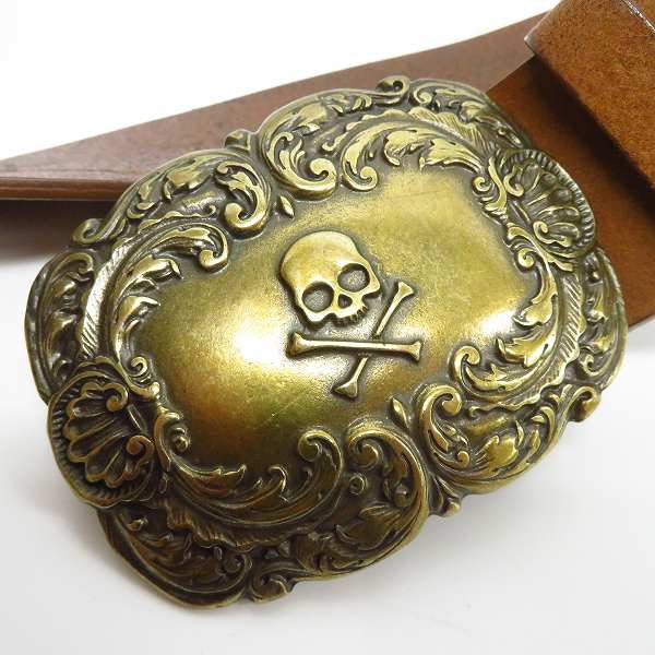 実際に弊社で買取させて頂いたHYDROGEN/ハイドロゲン スカルバックル レザーベルト/110の画像 3枚目