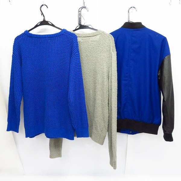実際に弊社で買取させて頂いたHARE/ハレ 長袖ニット/フェイクレザー切替 ブルゾン/スタジャン S/M 3点セットの画像 1枚目