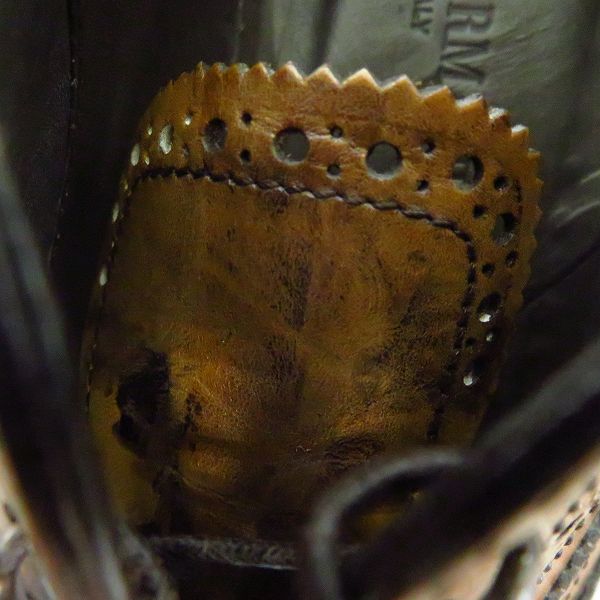 実際に弊社で買取させて頂いたGIORGIO ARMANI/ジョルジオアルマーニ ウイングチップ フルブローグ レザーシューズ ブラウン/6の画像 8枚目