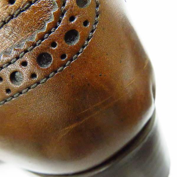 実際に弊社で買取させて頂いたGIORGIO ARMANI/ジョルジオアルマーニ ウイングチップ フルブローグ レザーシューズ ブラウン/6の画像 7枚目