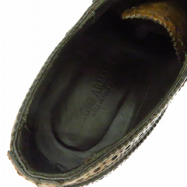 実際に弊社で買取させて頂いたGIORGIO ARMANI/ジョルジオアルマーニ ウイングチップ フルブローグ レザーシューズ ブラウン/6の画像 4枚目