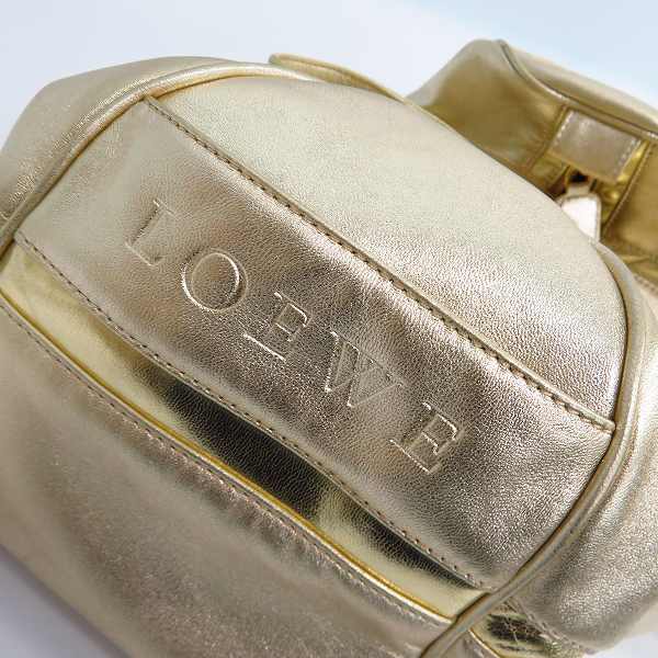 実際に弊社で買取させて頂いたLOEWE/ロエベ レザー ハンドバッグ ゴールドの画像 5枚目