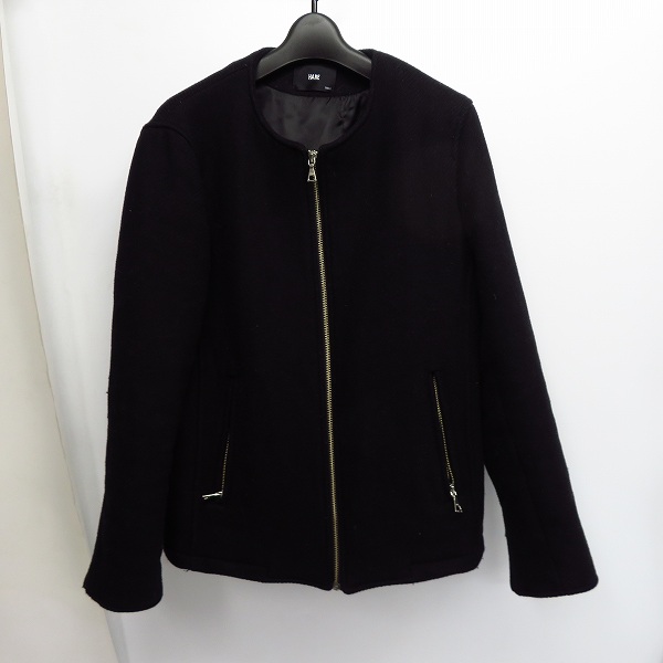 実際に弊社で買取させて頂いたHARE/ハレ ウール混 ノーカラー ジップジャケットブラック/S