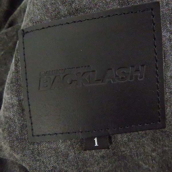 実際に弊社で買取させて頂いたBACKLASH/バックラッシュ ドイツカーフ ホワイトグースダウン レザー ダウンジャケット 1364-02/Sの画像 2枚目