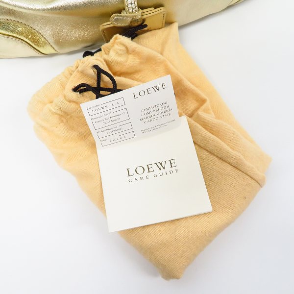実際に弊社で買取させて頂いたLOEWE/ロエベ レザー ハンドバッグ ゴールドの画像 8枚目