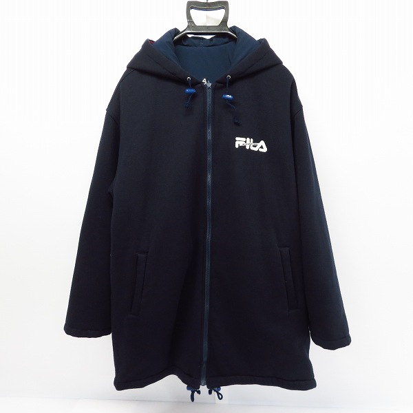 実際に弊社で買取させて頂いたFILA/フィラ ロゴ総柄 リバーシブル ジップアップブルゾン Lの画像 2枚目