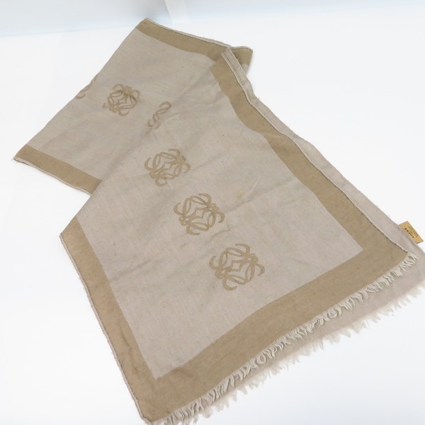 実際に弊社で買取させて頂いたLOEWE/ロエベ ウール/シルク混 ロゴ総柄 ストール/マフラー 