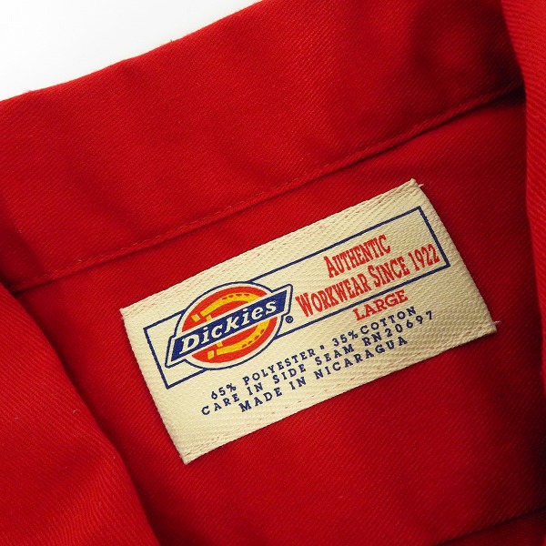 実際に弊社で買取させて頂いたDickies/ディッキーズ 半袖ワークシャツ レッド/ブラック RN20697 2点セット/Lの画像 2枚目
