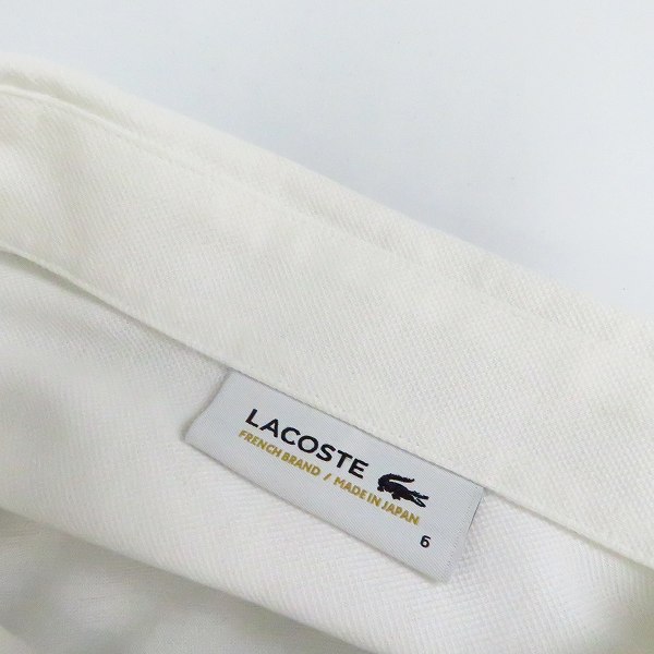 実際に弊社で買取させて頂いたLACOSTE/ラコステ 胸ロゴ 半袖ポロシャツ ホワイト 6の画像 2枚目
