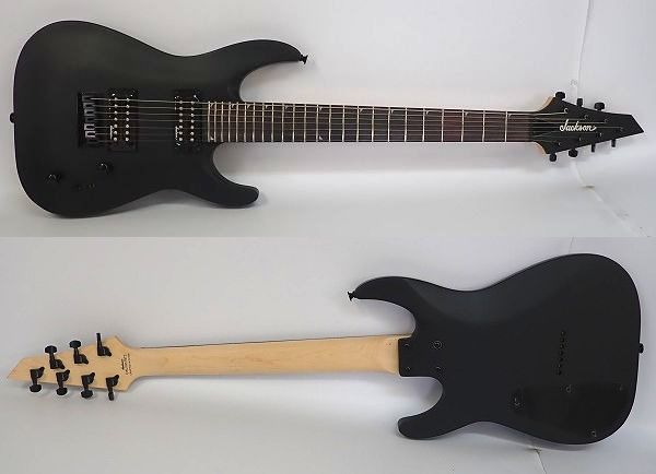 実際に弊社で買取させて頂いた★【美品】Jackson/ジャクソン Dinky JS22-7 Satin Black/サテンブラック 7弦ギター ソフトケース付の画像 1枚目