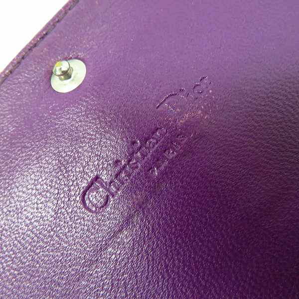 実際に弊社で買取させて頂いた【難有り】Christian Dior/クリスチャン・ディオール ロゴプレート エナメル 二つ折り長財布の画像 6枚目