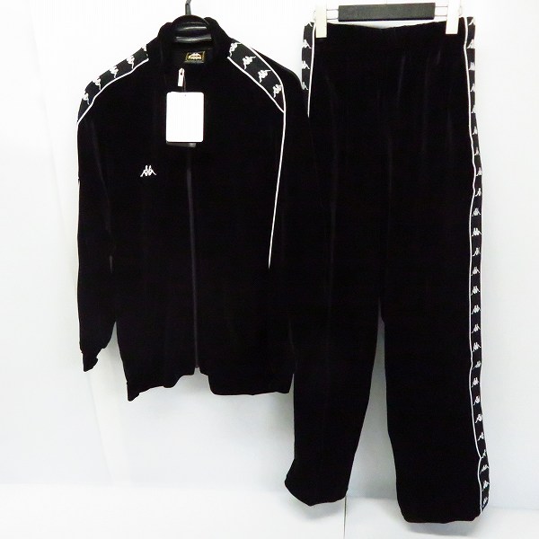 実際に弊社で買取させて頂いた【未使用】Kappa/カッパ ベロア トラックジャケット/パンツ セットアップ KA-3160/KA-3161  ブラック/L