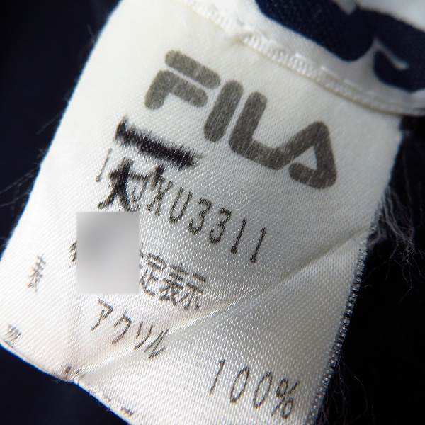 実際に弊社で買取させて頂いたFILA/フィラ ロゴ総柄 リバーシブル ジップアップブルゾン Lの画像 5枚目