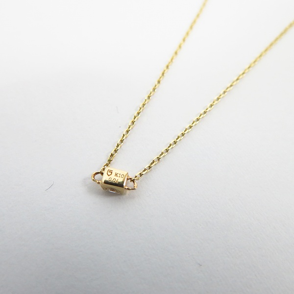 実際に弊社で買取させて頂いたGARNI/ガルニ  K10YG Square Dia Necklace/イエローゴールド スクエア 1Pダイヤモンド/0.04ct ネックレスの画像 2枚目