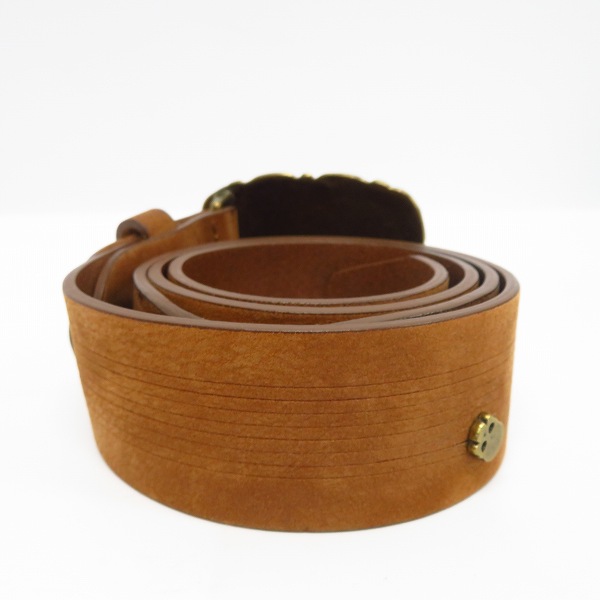 実際に弊社で買取させて頂いたHYDROGEN/ハイドロゲン スカルバックル レザーベルト/110の画像 1枚目