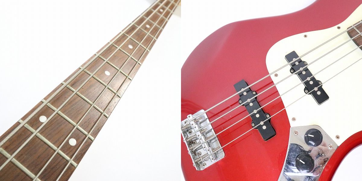 実際に弊社で買取させて頂いた★BUSKERS/バスカーズ ジャズベース タイプ メタリックレッド エレキベースの画像 4枚目