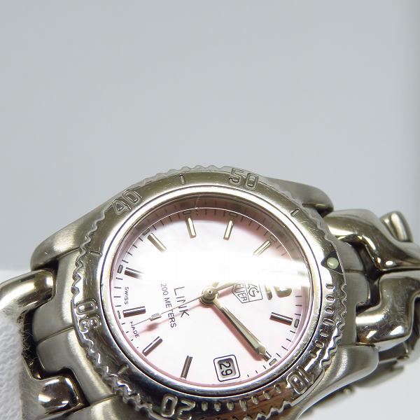 実際に弊社で買取させて頂いたTAG HEUER/タグホイヤー LINK/リンク ピンクシェル レディースウォッチ/腕時計 WT141M【動作未確認】の画像 6枚目