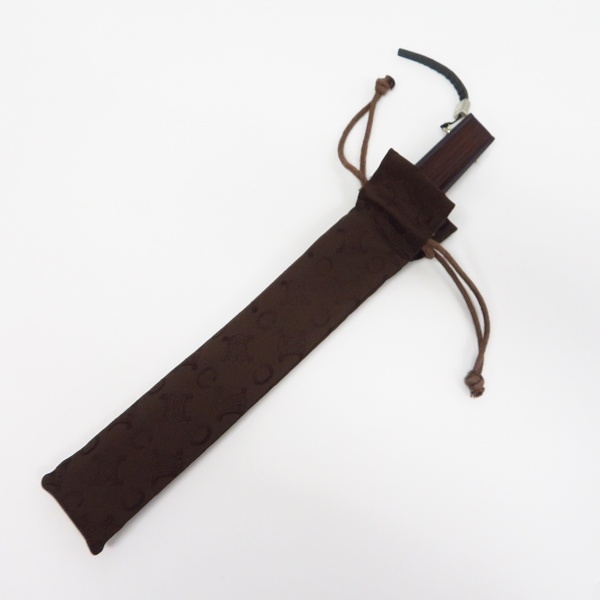 実際に弊社で買取させて頂いたCELINE/セリーヌ マカダム柄 ストラップ付 扇子 ブラウンの画像 7枚目