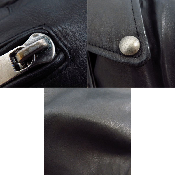 実際に弊社で買取させて頂いたDIESEL BLACK GOLD/ディーゼルブラックゴールド カウレザー ダブルライダース/44の画像 7枚目