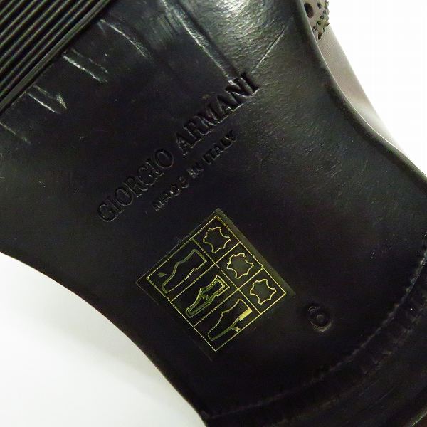 実際に弊社で買取させて頂いたGIORGIO ARMANI/ジョルジオアルマーニ ウイングチップ フルブローグ レザーシューズ ブラウン/6の画像 5枚目