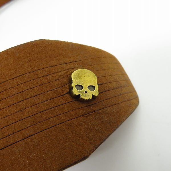 実際に弊社で買取させて頂いたHYDROGEN/ハイドロゲン スカルバックル レザーベルト/110の画像 4枚目