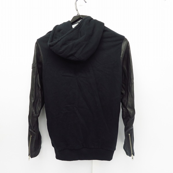 DIESEL/ディーゼル ジップアップパーカー 袖レザー ブラック/Sの買取 