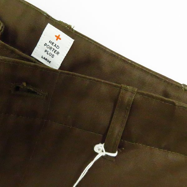 実際に弊社で買取させて頂いた【未使用】HEAD PORTER PLUS/ヘッドポータープラス カモフラ切替 チノパンツ ブラウン/Lの画像 5枚目