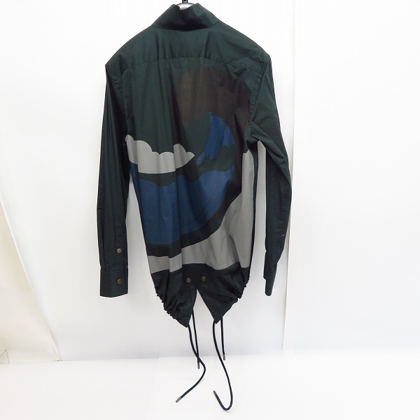 実際に弊社で買取させて頂いたDIESEL BLACK GOLD/ディーゼルブラックゴールド バックプリント 長袖シャツ カーキ/46の画像 1枚目