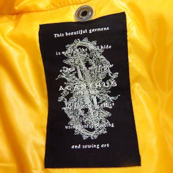 実際に弊社で買取させて頂いたACANTHUS/アカンサス レザー切り替え ダウン ジャケット/Lの画像 2枚目