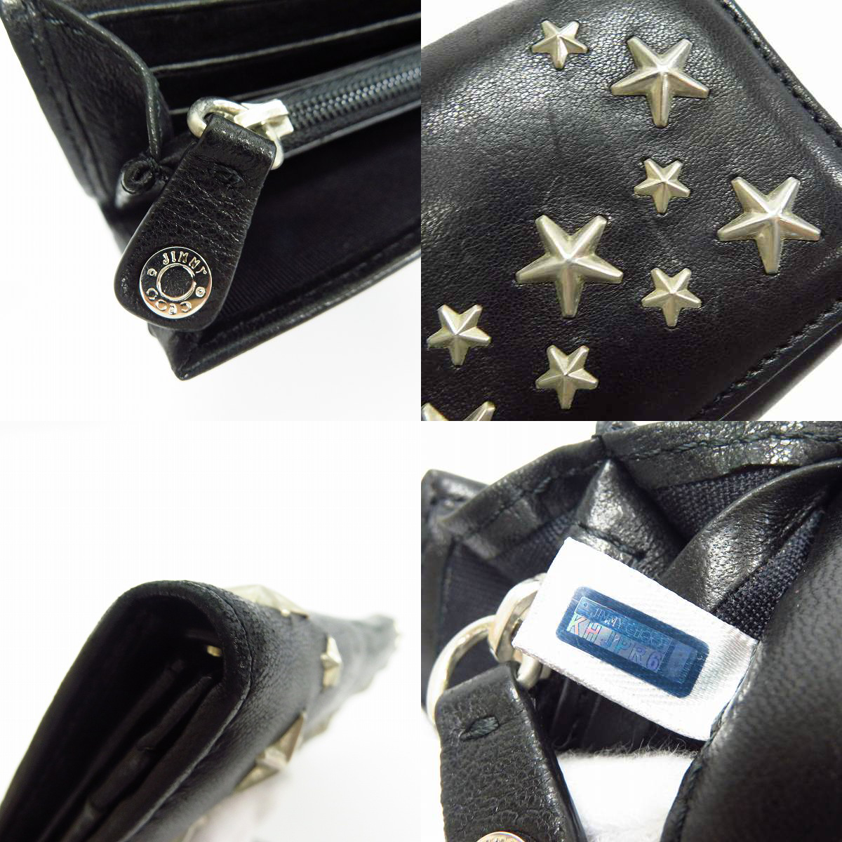 実際に弊社で買取させて頂いたJIMMY CHOO/ジミーチュウ NINO スタースタッズ レザー長財布の画像 7枚目