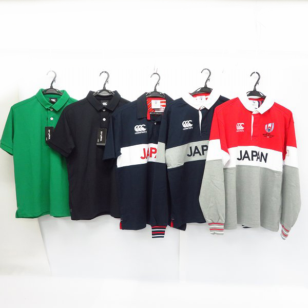 実際に弊社で買取させて頂いた【未使用含む】CANTERBURY/カンタベリー ラグビー 2019 ワールドカップ/ブランドロゴ刺繍  長袖/半袖シャツ M/5点セット