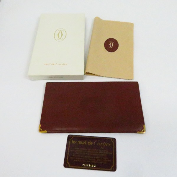 実際に弊社で買取させて頂いたCartier/カルティエ マストライン ロゴ レザー 2つ折り長財布の画像 5枚目
