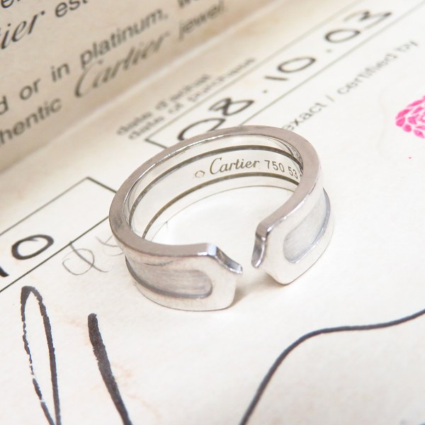 実際に弊社で買取させて頂いたCARTIER/カルティエ K18WG C2 リング 13号