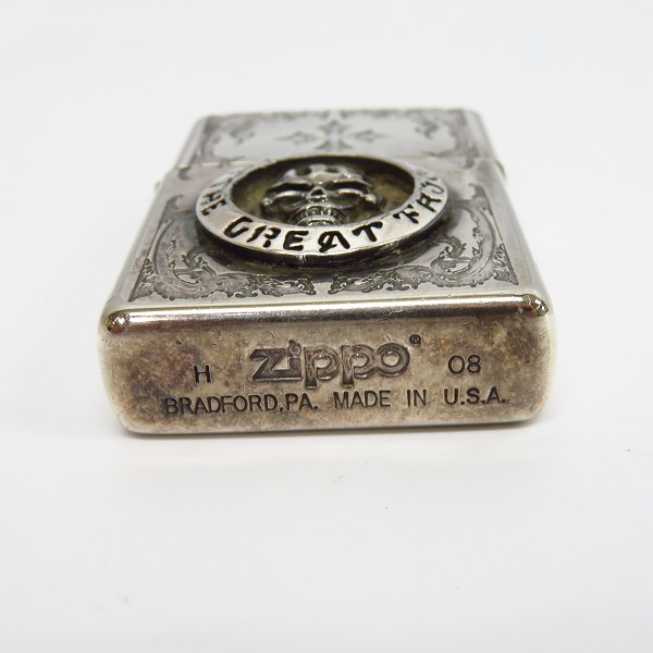 実際に弊社で買取させて頂いたZIPPO/ジッポー THE GREAT FROG/グレートフロッグ スカルメタル貼り 2008年製の画像 3枚目