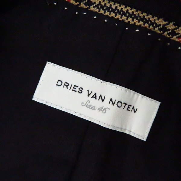 実際に弊社で買取させて頂いたDRIES VAN NOTEN/ドリスヴァンノッテン チェック柄 2ボタン テーラードジャケット Size：46の画像 2枚目