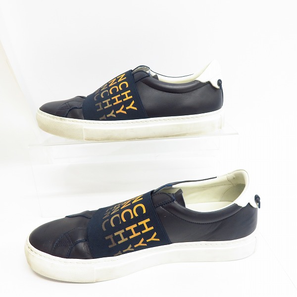 Givenchy ブラックスニーカー ゴールドロゴ Givenchy Men's Gold and Black Leather Urban Street Logo