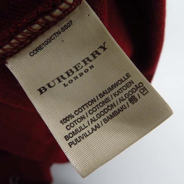 実際に弊社で買取させて頂いたBURBERRY LONDON/バーバリーロンドン ホース刺繍/チェック柄切替 スリムフィットポロシャツ Mの画像 4枚目