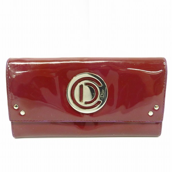 実際に弊社で買取させて頂いた【難有り】Christian Dior/クリスチャン・ディオール ロゴプレート エナメル 二つ折り長財布